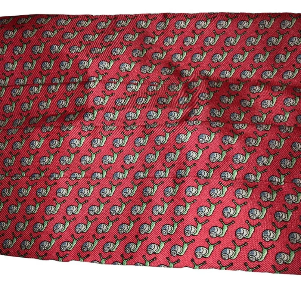 VIneyard Vines 100% SILK pink green snail print cummerbund